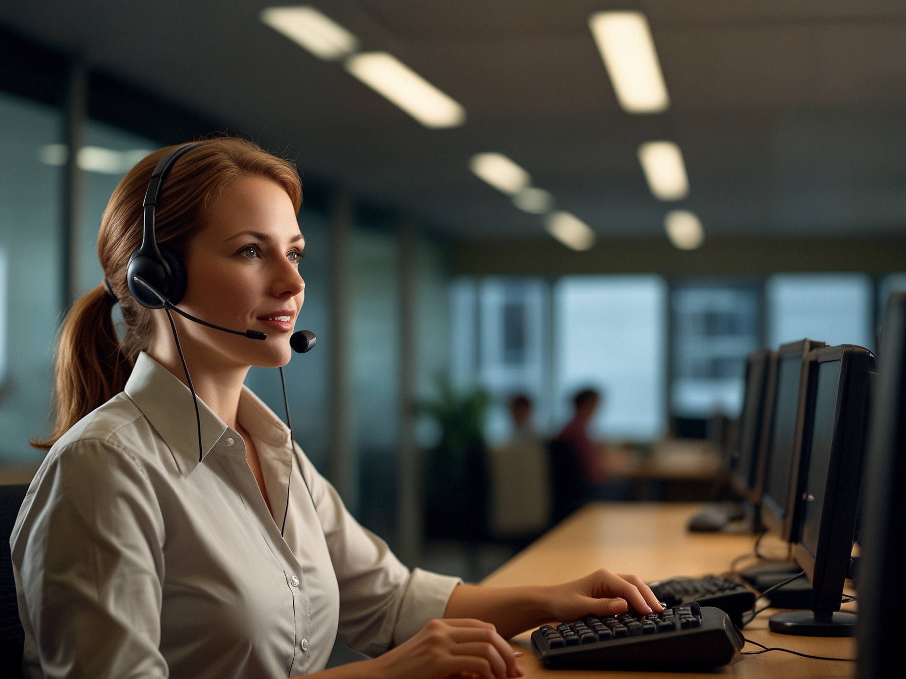 Support hero image with agents assisting customers